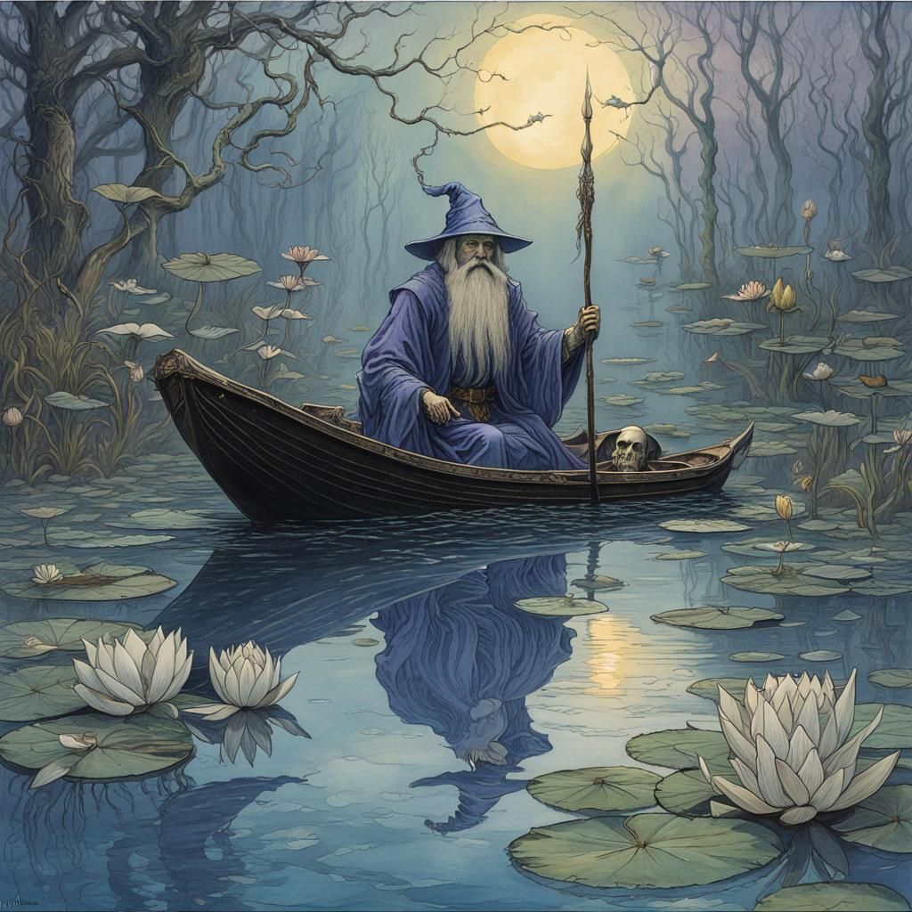 Elder Mage’s Midnight Summoning: Whispers of the Lotus Marsh  by @Diana