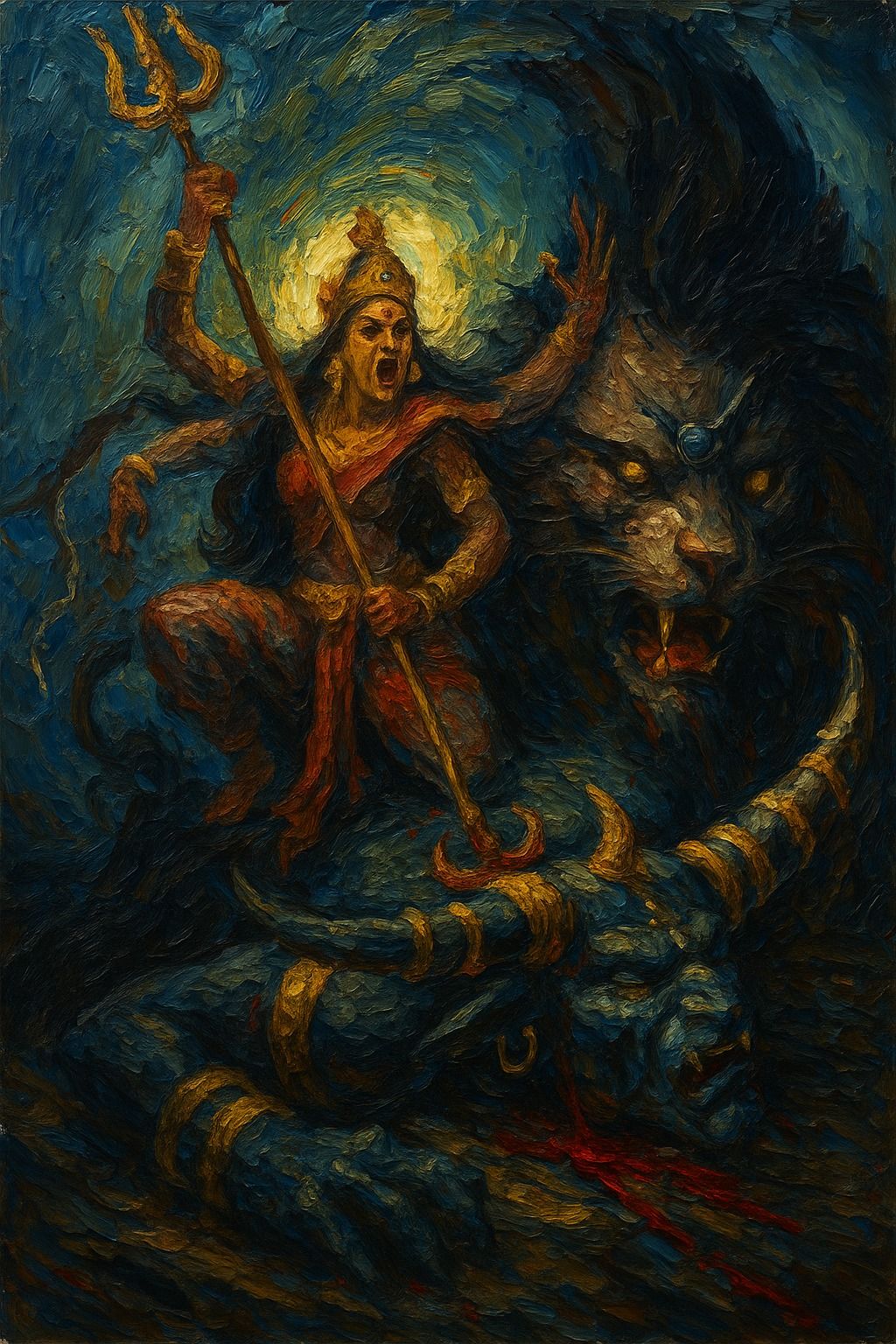 Goddess Durga and Mahishasur