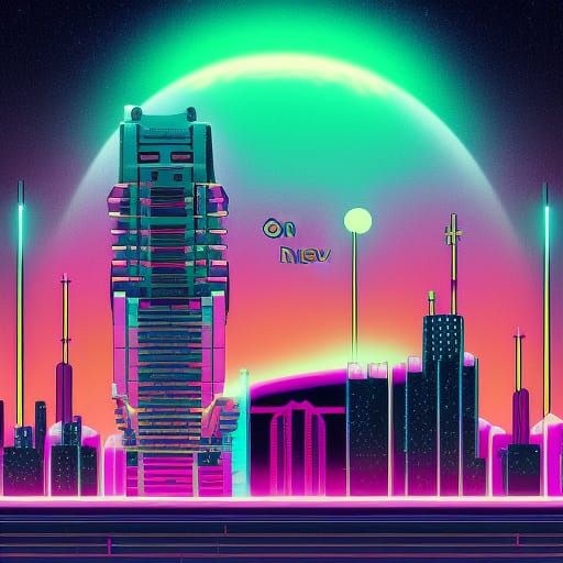 neon City on the moon
