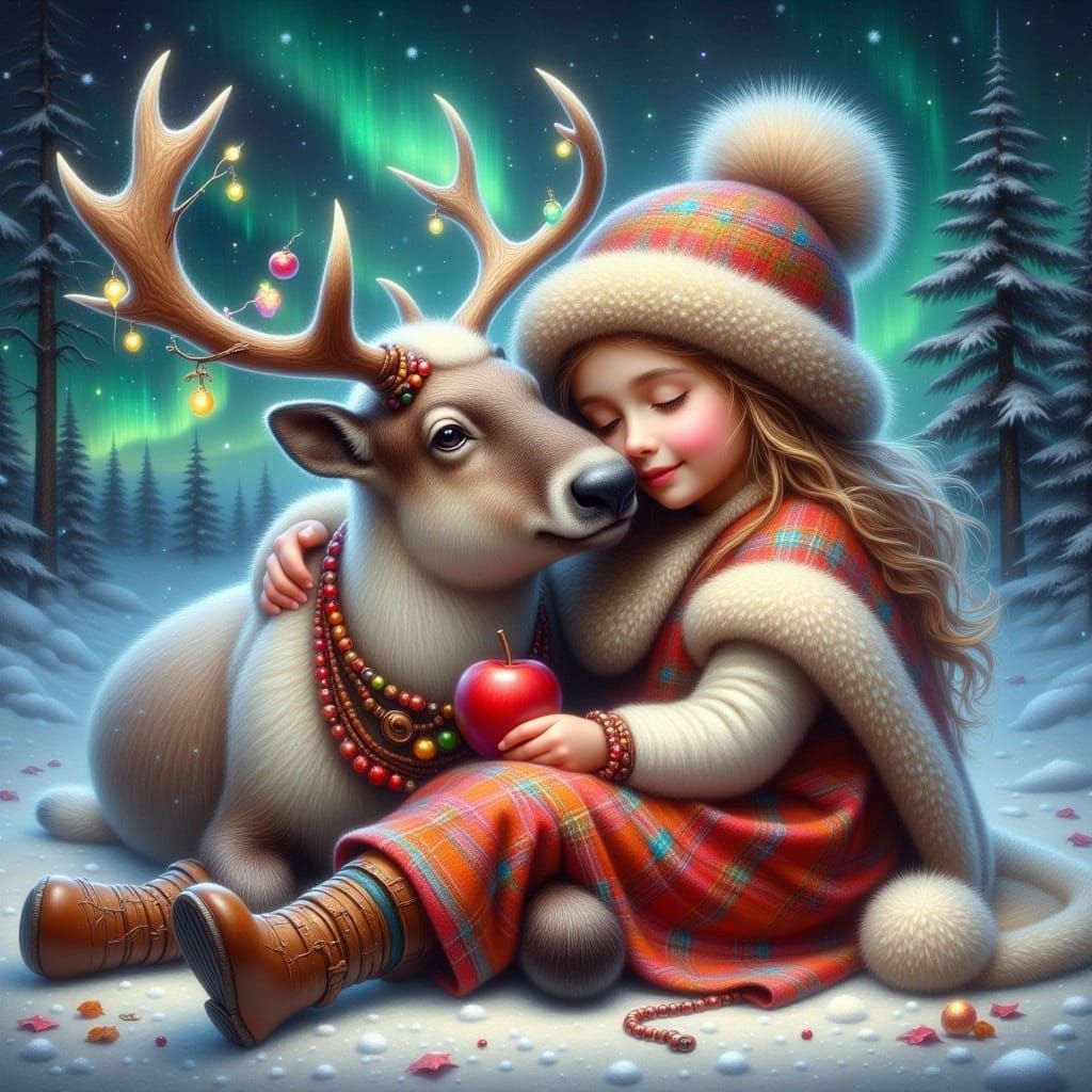 <lora:FiosFantasyGlow:1.0>  
Nordic girl and Reindeer (4)
