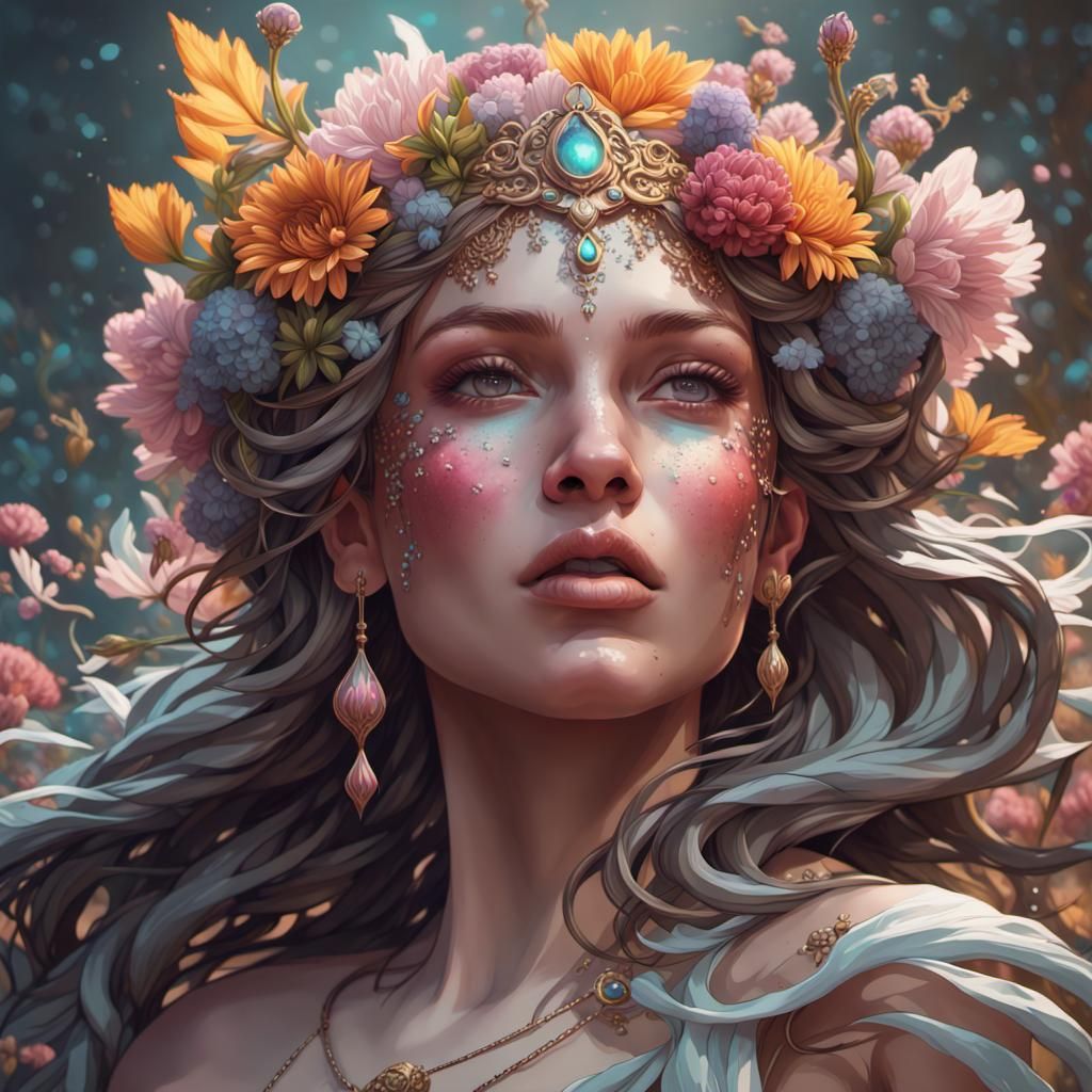 Goddess of flowers - AI Generated Artwork - NightCafe Creator