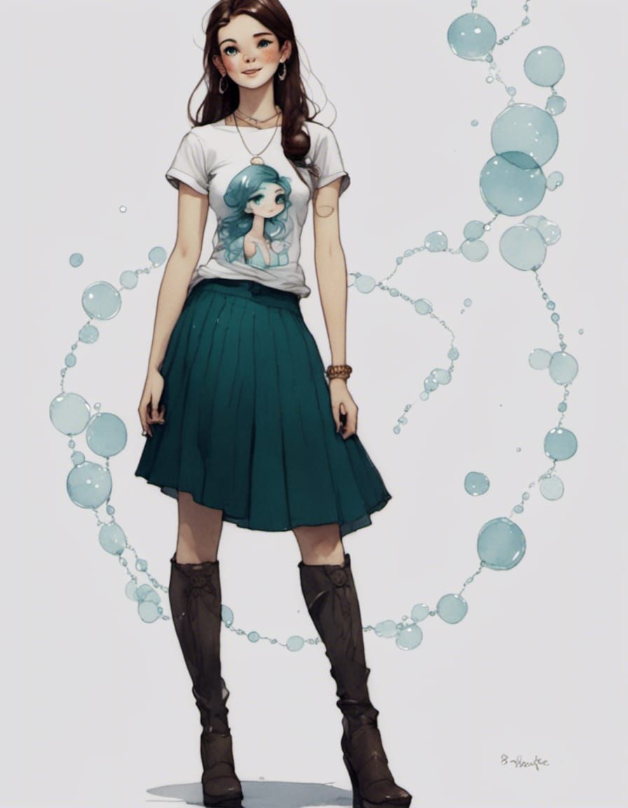 Aquamarine manipulating the bubbles that surround her.