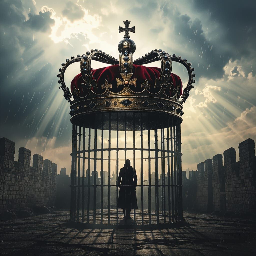 Royal Crown Double Exposure with Prison Cell