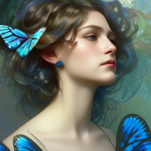 Blue butterfly  by @Livia