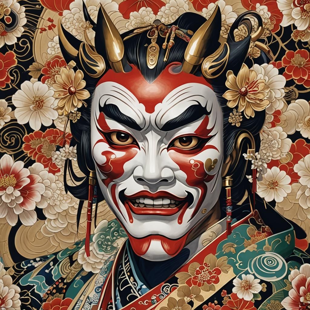 A beautiful kabuki mask