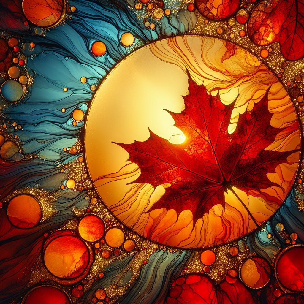 Red Leaves, Orange Sun  by @jeanne