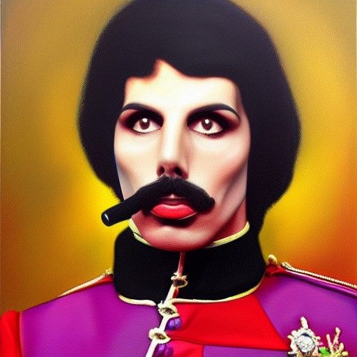 The queen dressed as Freddie Mercury