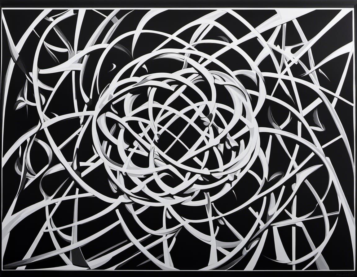 Abstract representation of eternity on black on white backro...