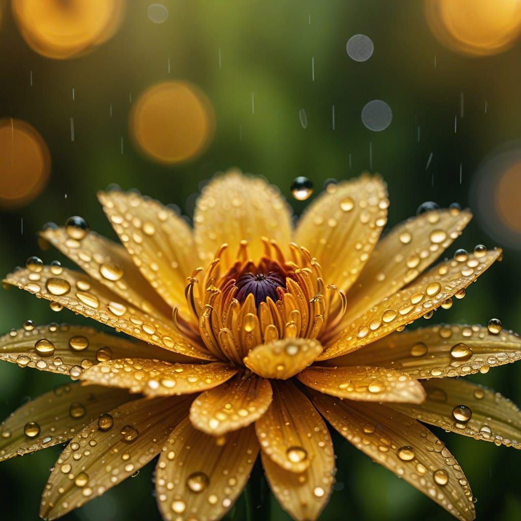 Raindrops on a flower  by @VolcanoKatze