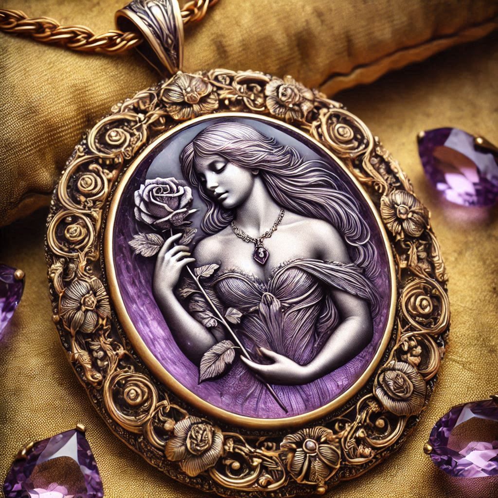 engraven gem, amethyst.