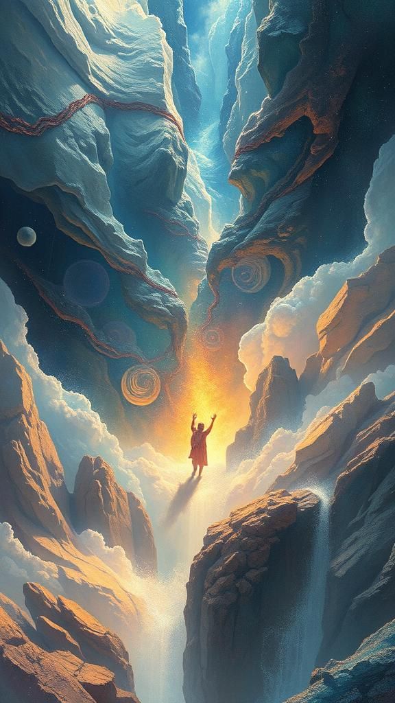 "Transcending through dimensions."