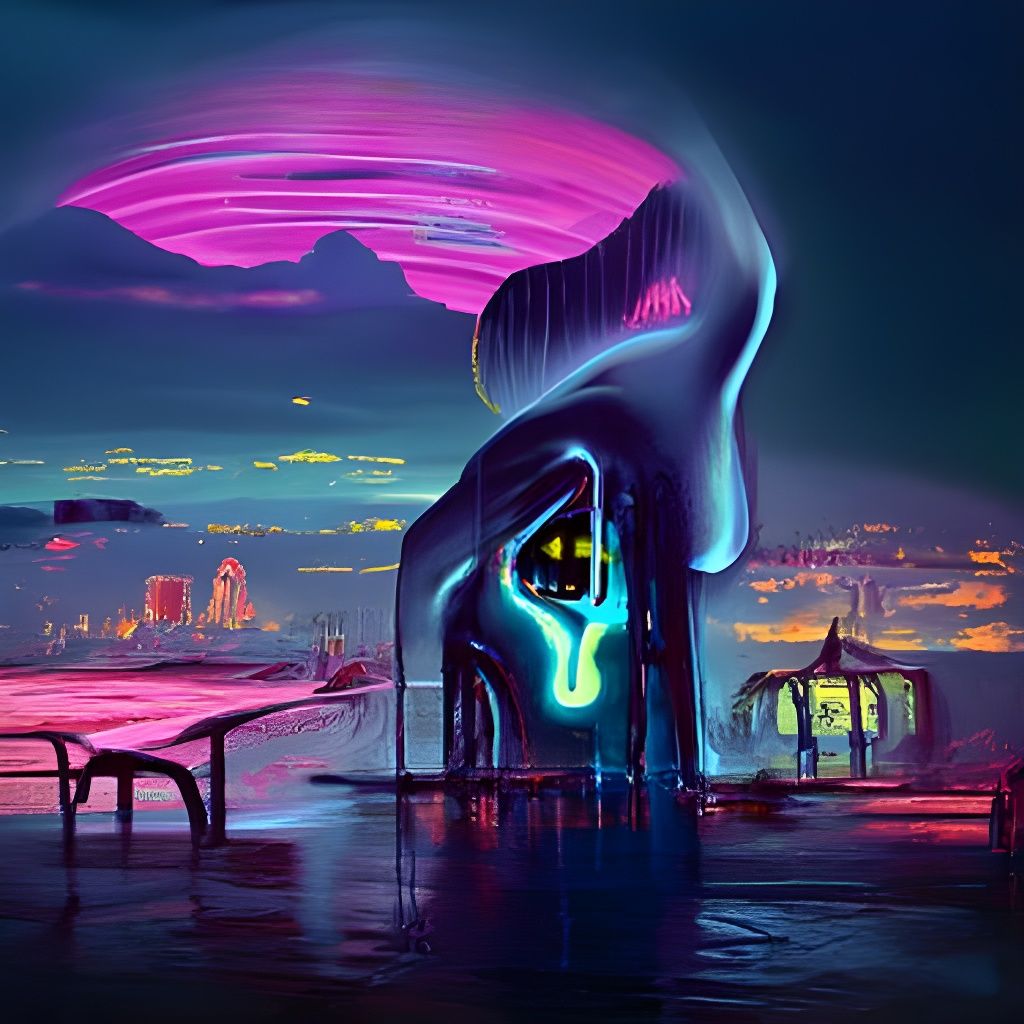Nighttime on alien world glowing thoughts