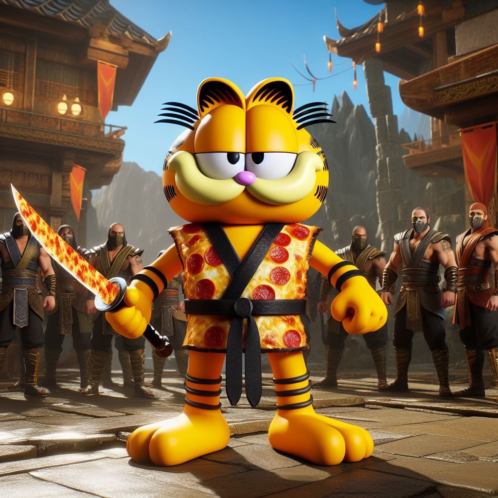 Garfield is Ready for Mortal Kombat