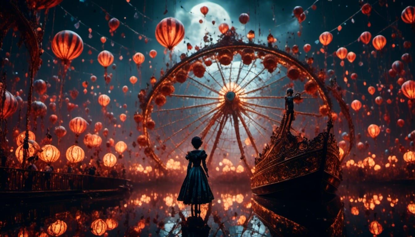 <lora:Midnight Vibrance:1.0> Carnival of nightmares