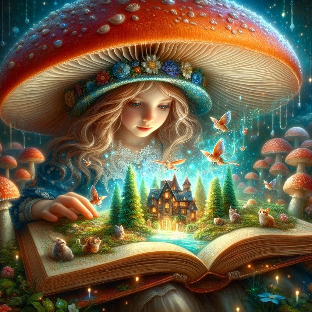 fairy reading a book.