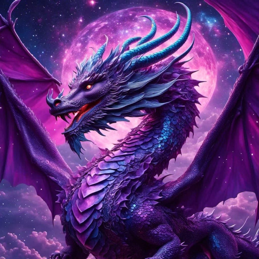 Purple Dragon - AI Generated Artwork - NightCafe Creator