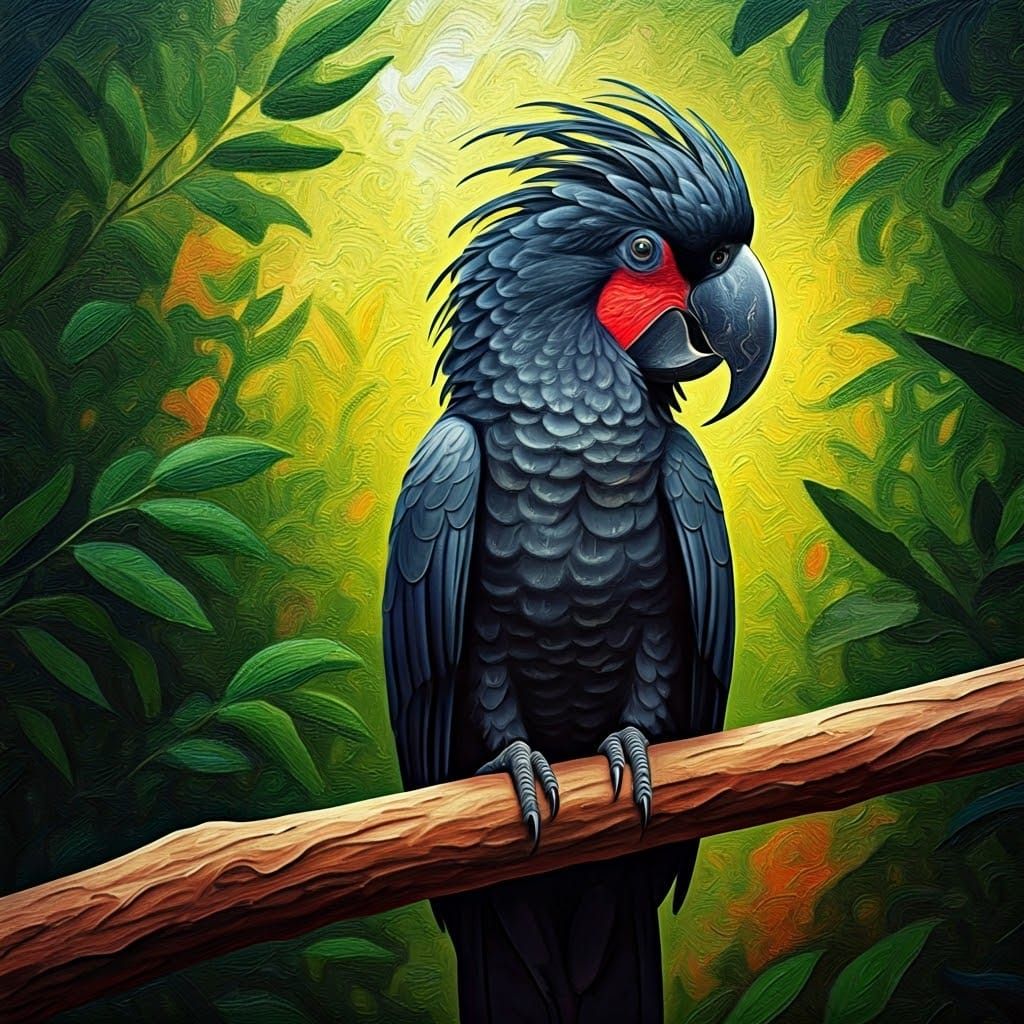 Colorful Parrot in Oil Painting Style