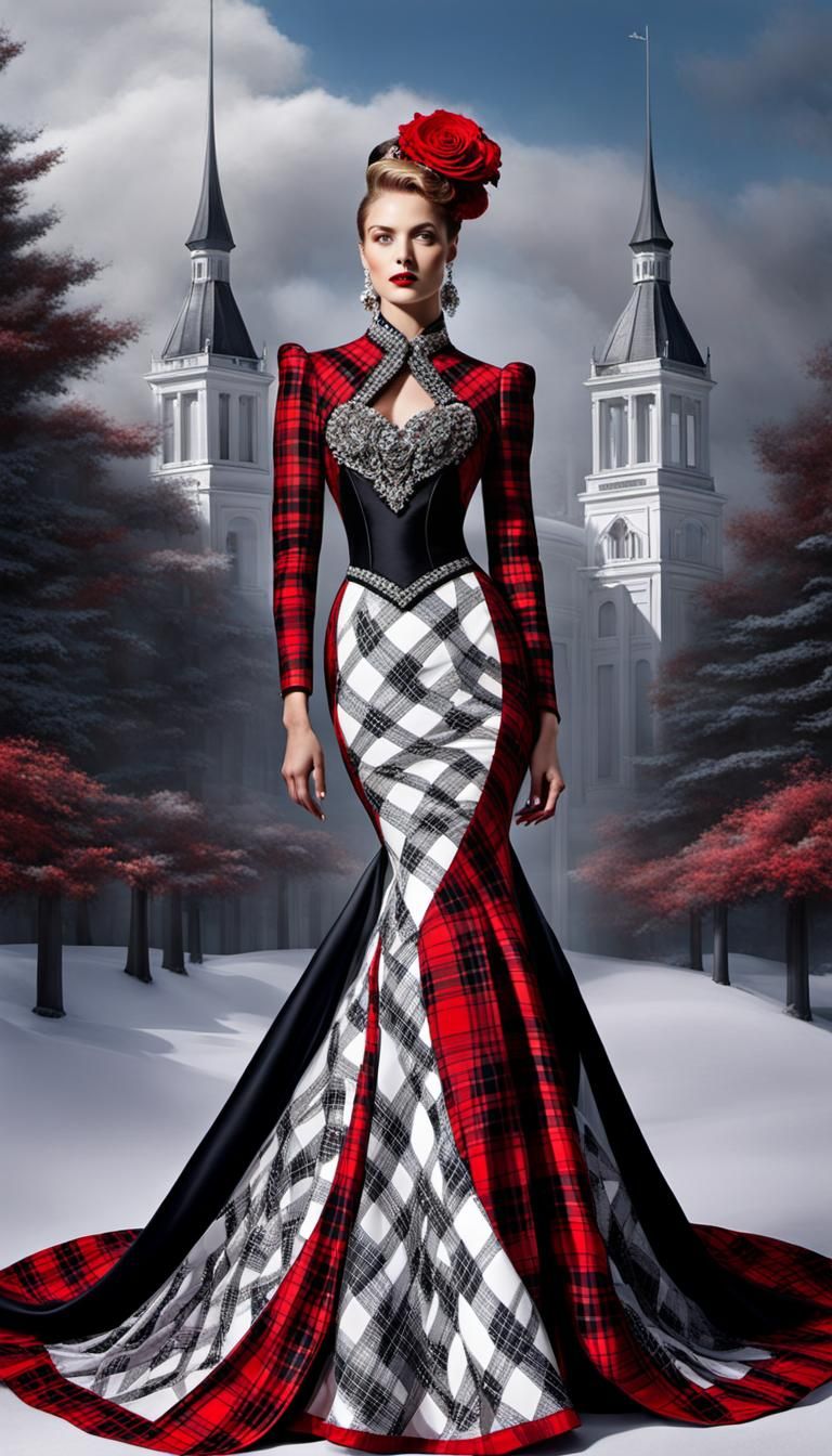 Ballroom Dress: Plaid Symphony in Motion  by @Heralyn