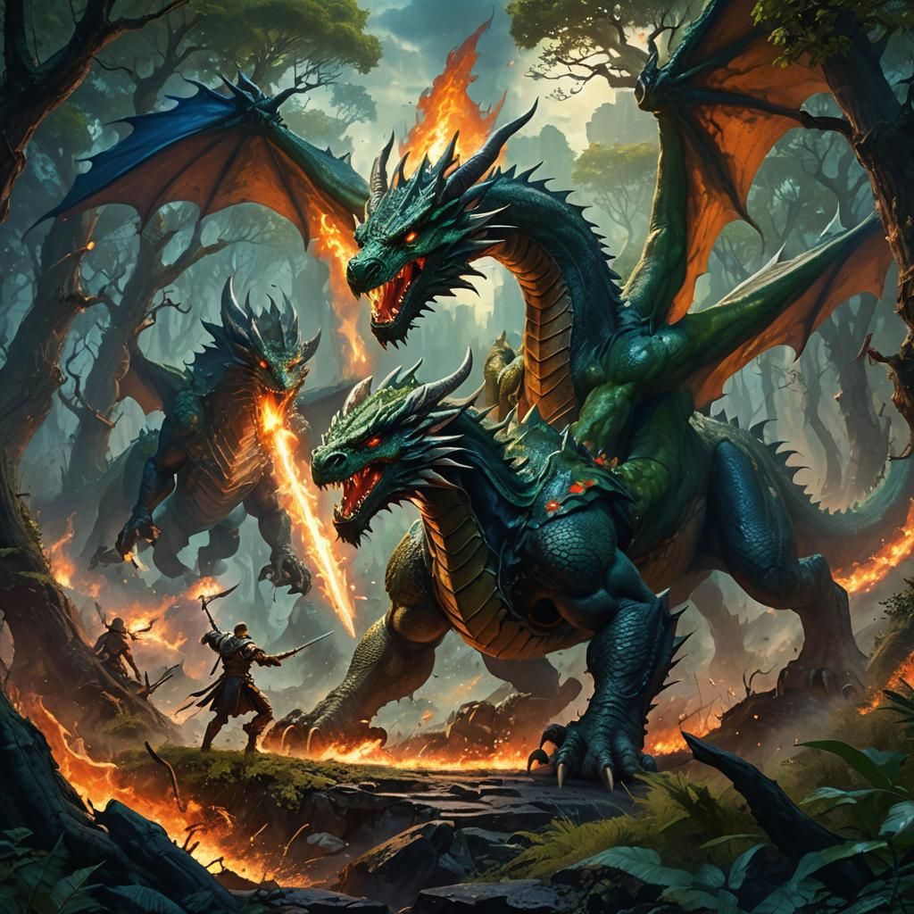 Epic Dragon vs Warrior Battle in Mystic Forest