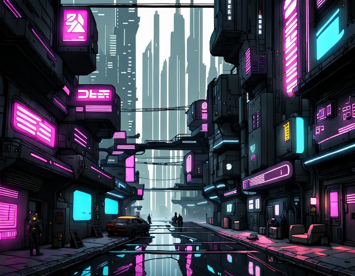 Dingy Cyberpunk City