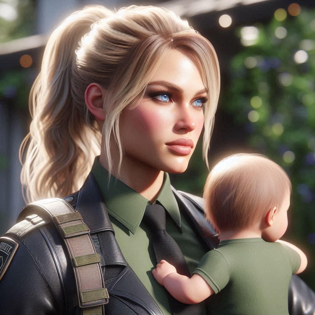 Sonya Blade carrying her infant daughter Cassie Cage at her ...
