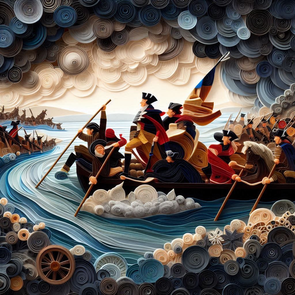 Washington Crossing the Delaware - Paper Quilled