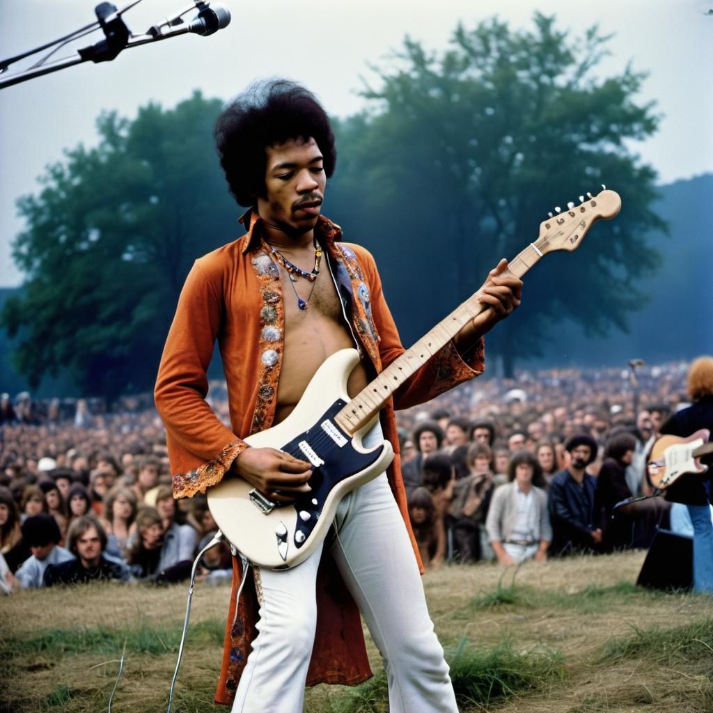 Jimi hendrix live at woodstock ai generated artwork nightcafe creator