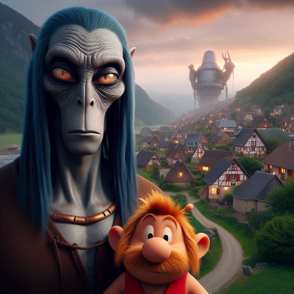 Classified Alien portrait ☣️Alienix  Jocondix, Alienix Obélix