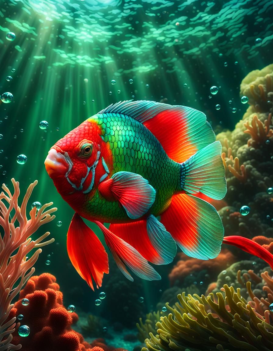 Parrot fish - AI Generated Artwork - NightCafe Creator