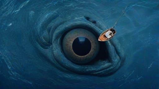 Very creepy creations I made of a gargantuan sea monster eye...