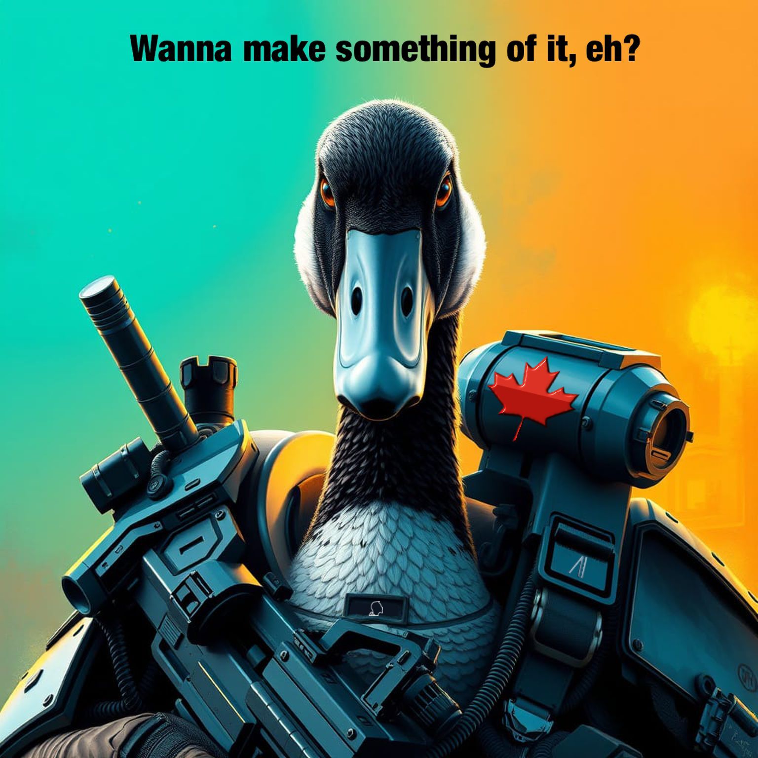 Canada goose on the offensive.