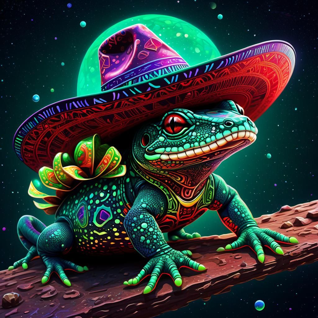 Mexican Salamander with sombrero