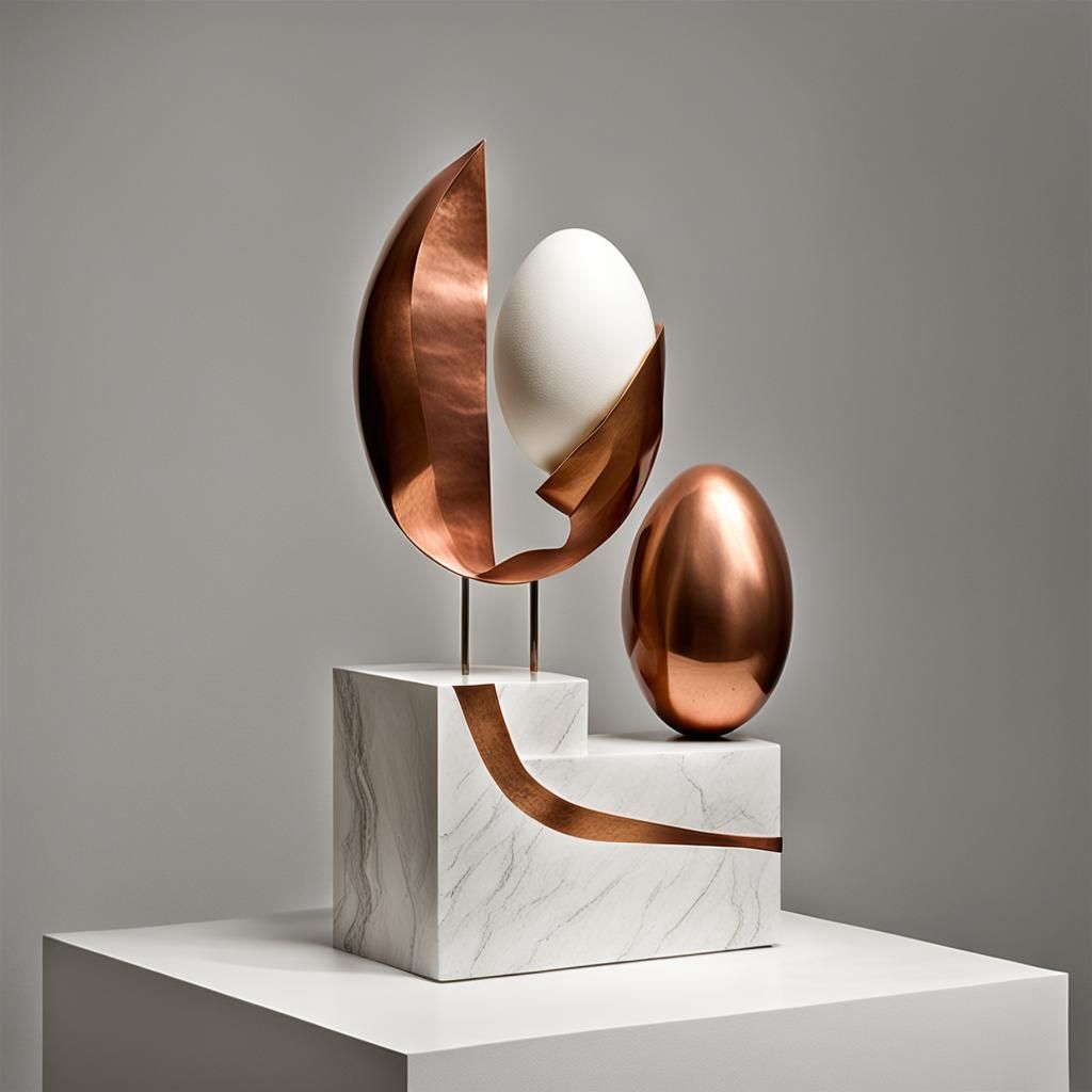 Postmodern Sculpture of Life in Brancusi Style