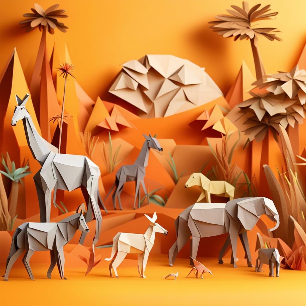 Origami Savannah   by @IMO
