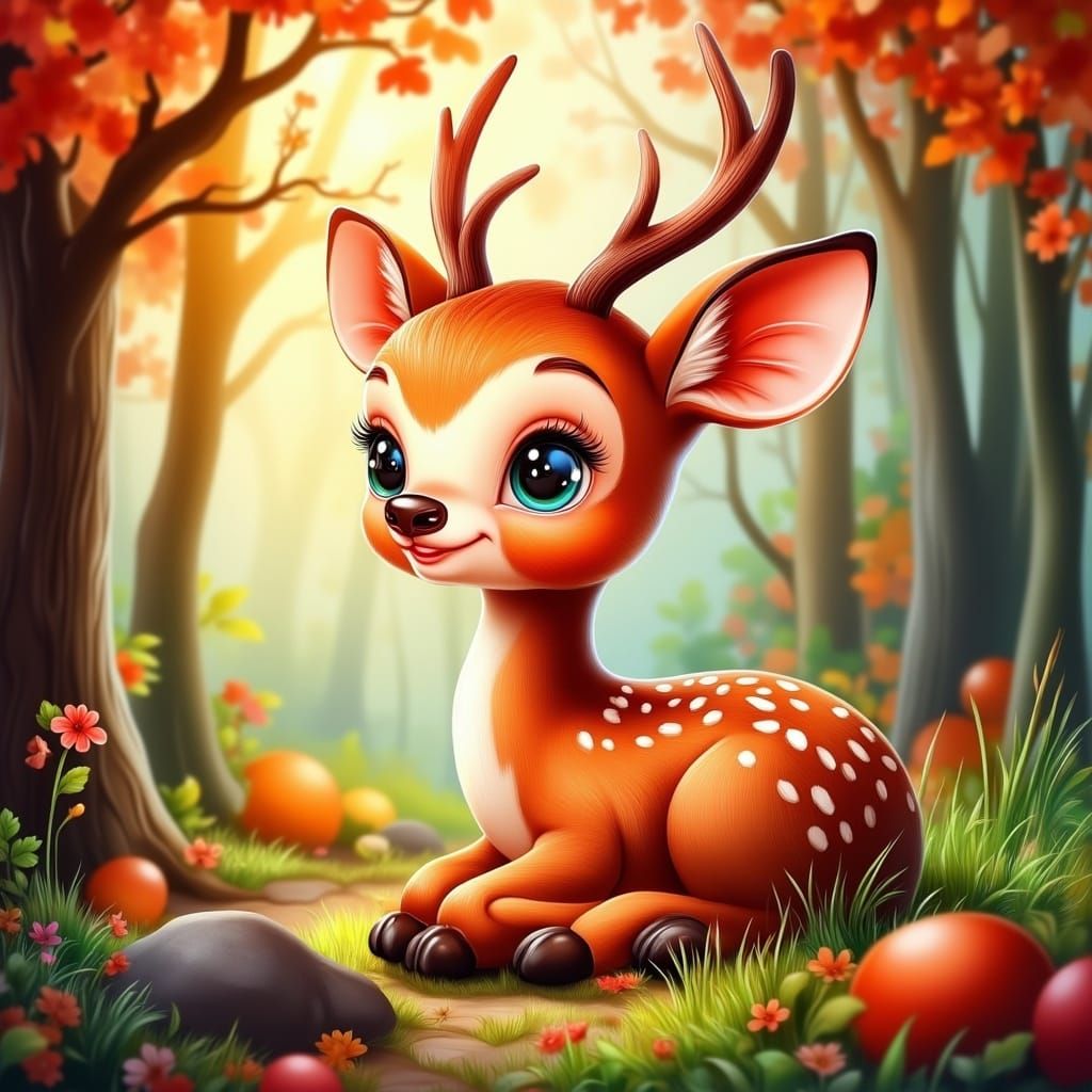 <lora:Dreamy Glow:1.0> baby deer