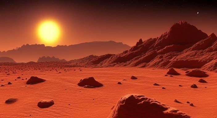 Walking in the cold desert of Proxima Centauri b, we gaze up at the ...