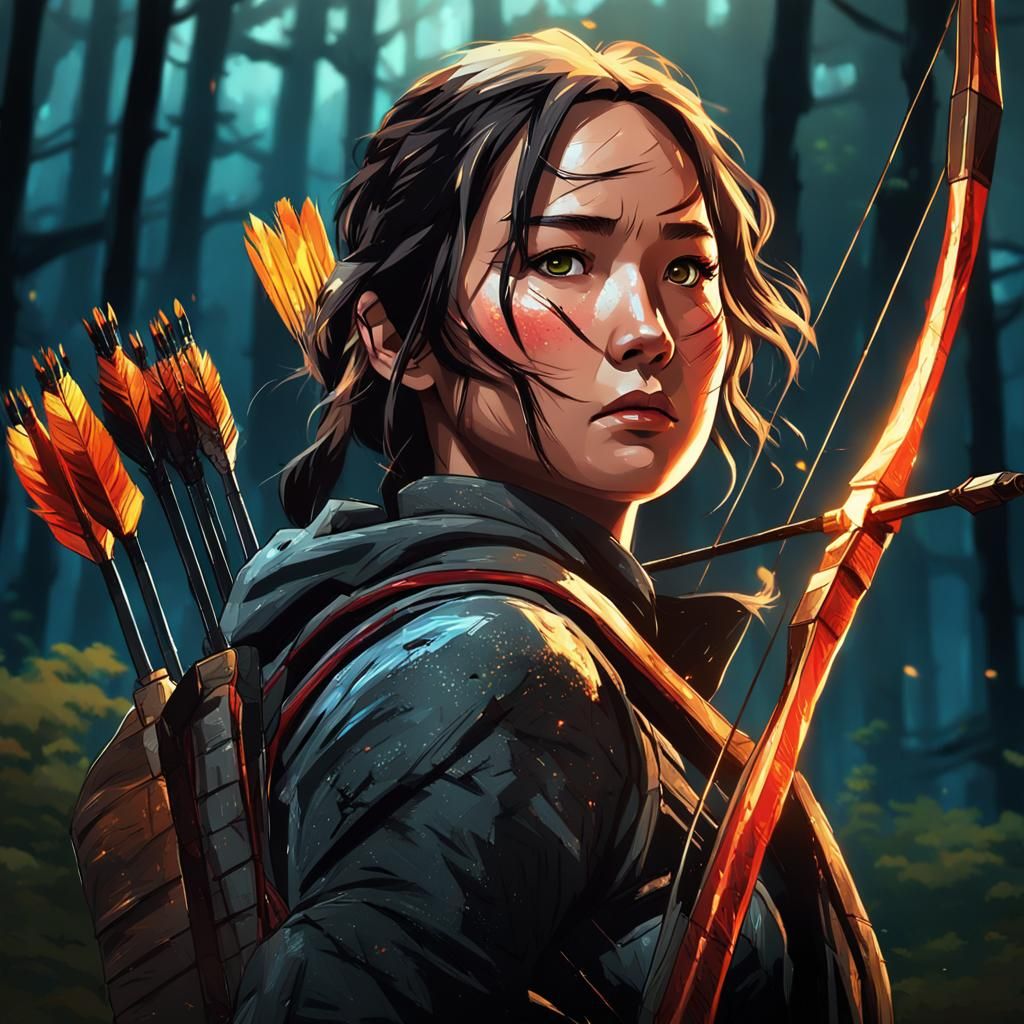 Katniss in Anime Arena: Japan-Inspired Concept Art