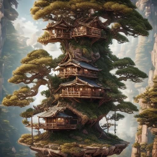 Tree villages-houses