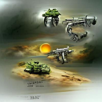 sci-fi war robot guns planets tank marines concept art