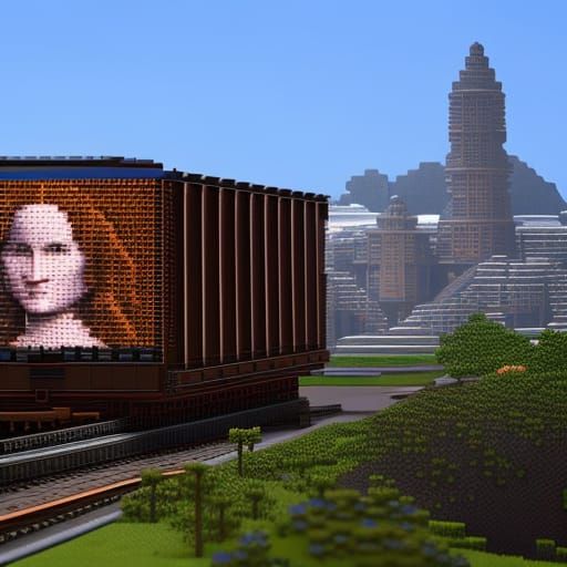 The Mona Lisa in 8-bit pixel art 
