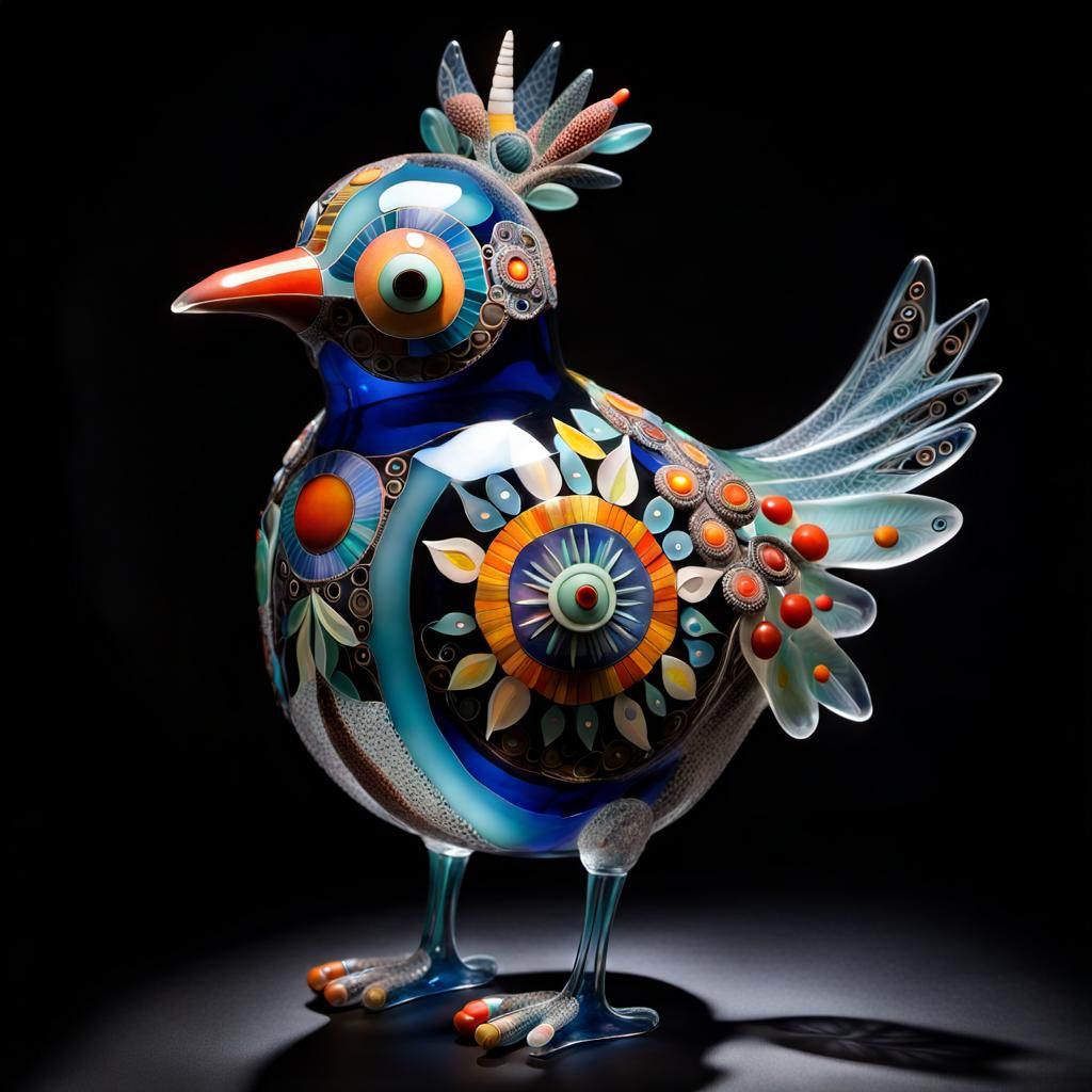 A glass bird.