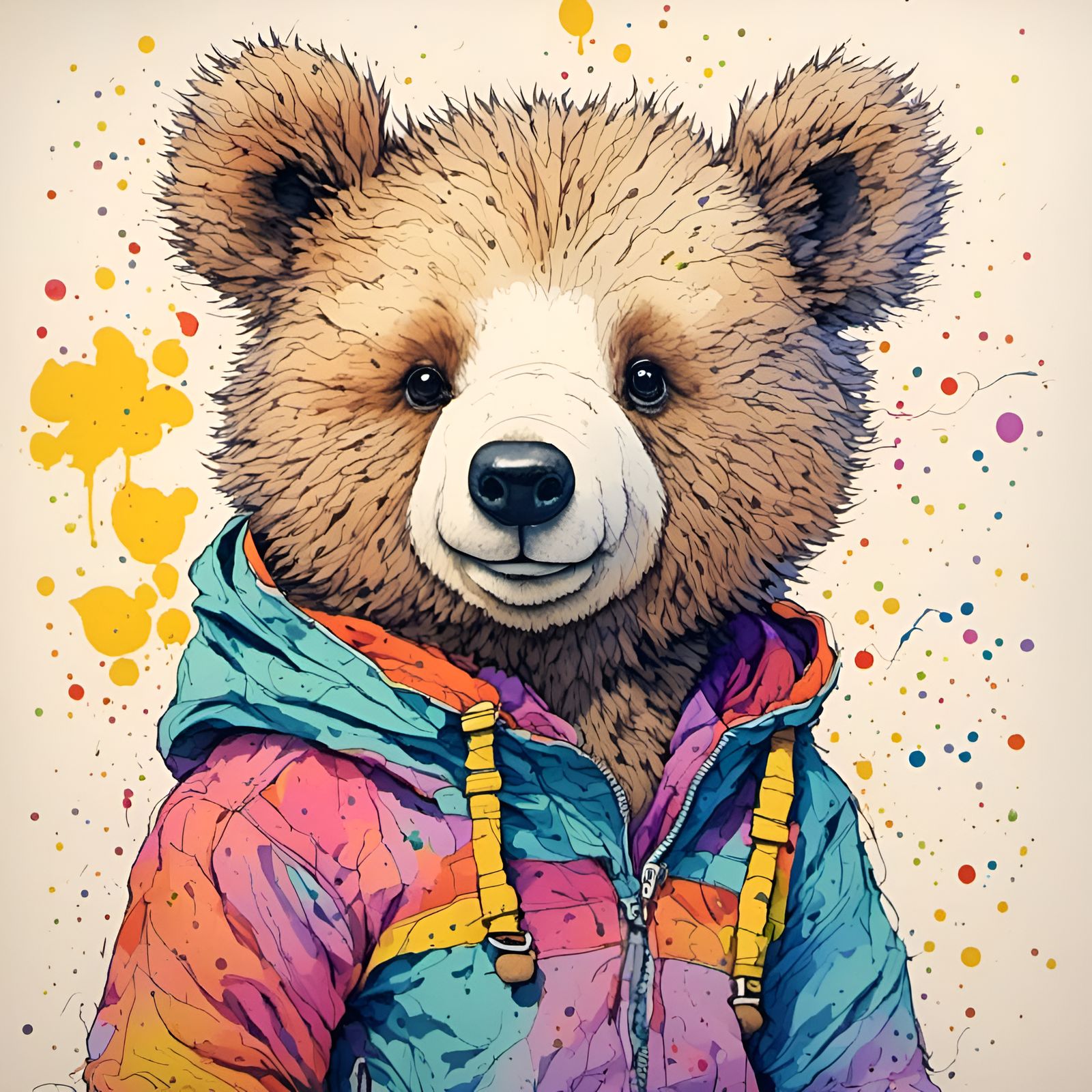 teddy bear <lora:DoodleTrace:1.0>