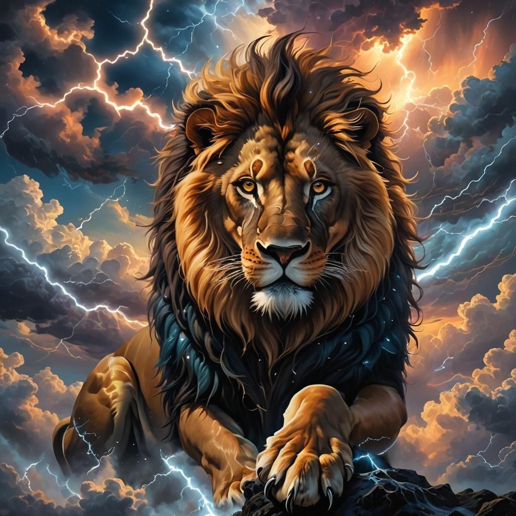 Storm lion - AI Generated Artwork - NightCafe Creator