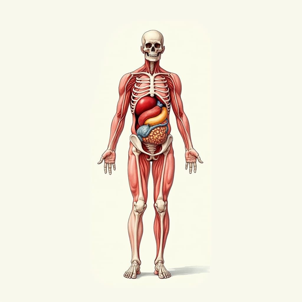 人体図スケッチ 水彩