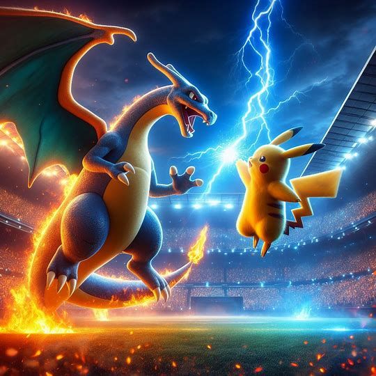 Shiny Charizard vs Pikachu