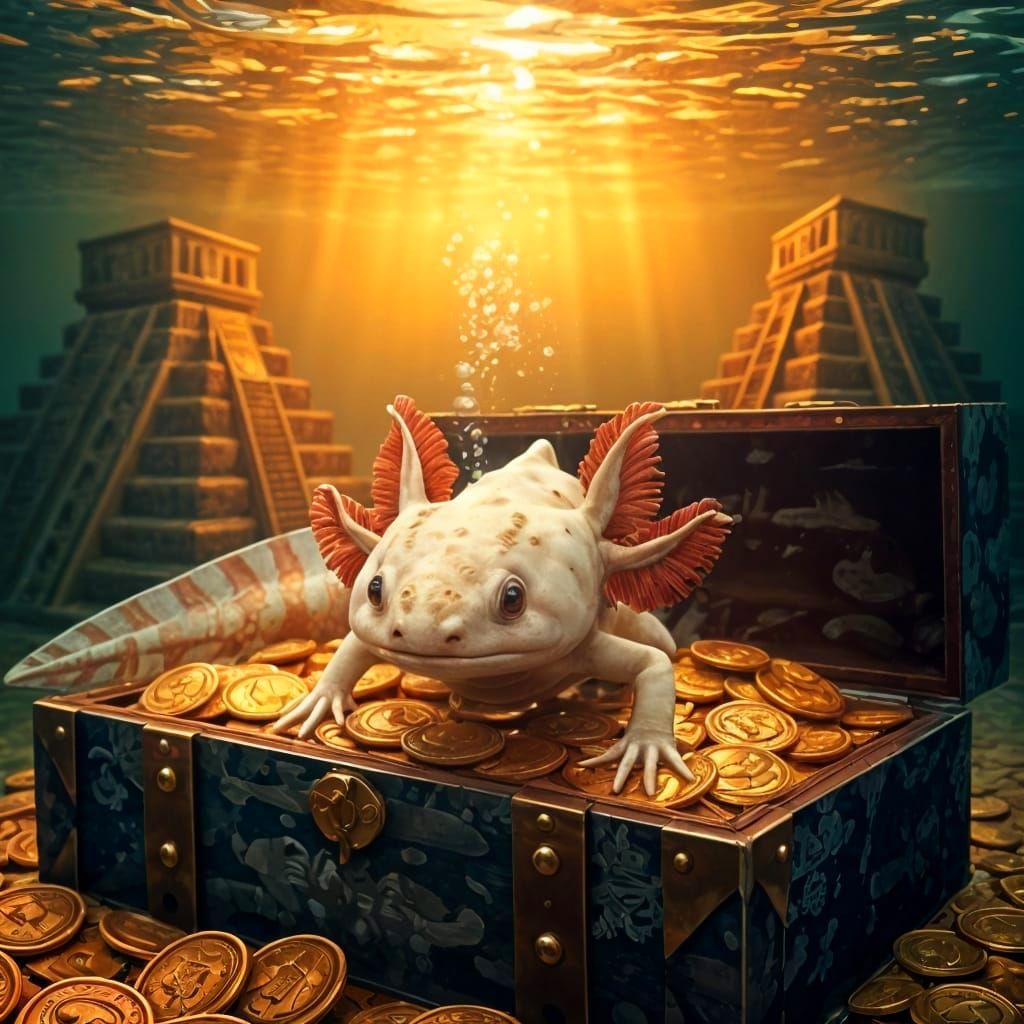 Axolotl and Aztec gold: don't even think to come close  by @DAIV