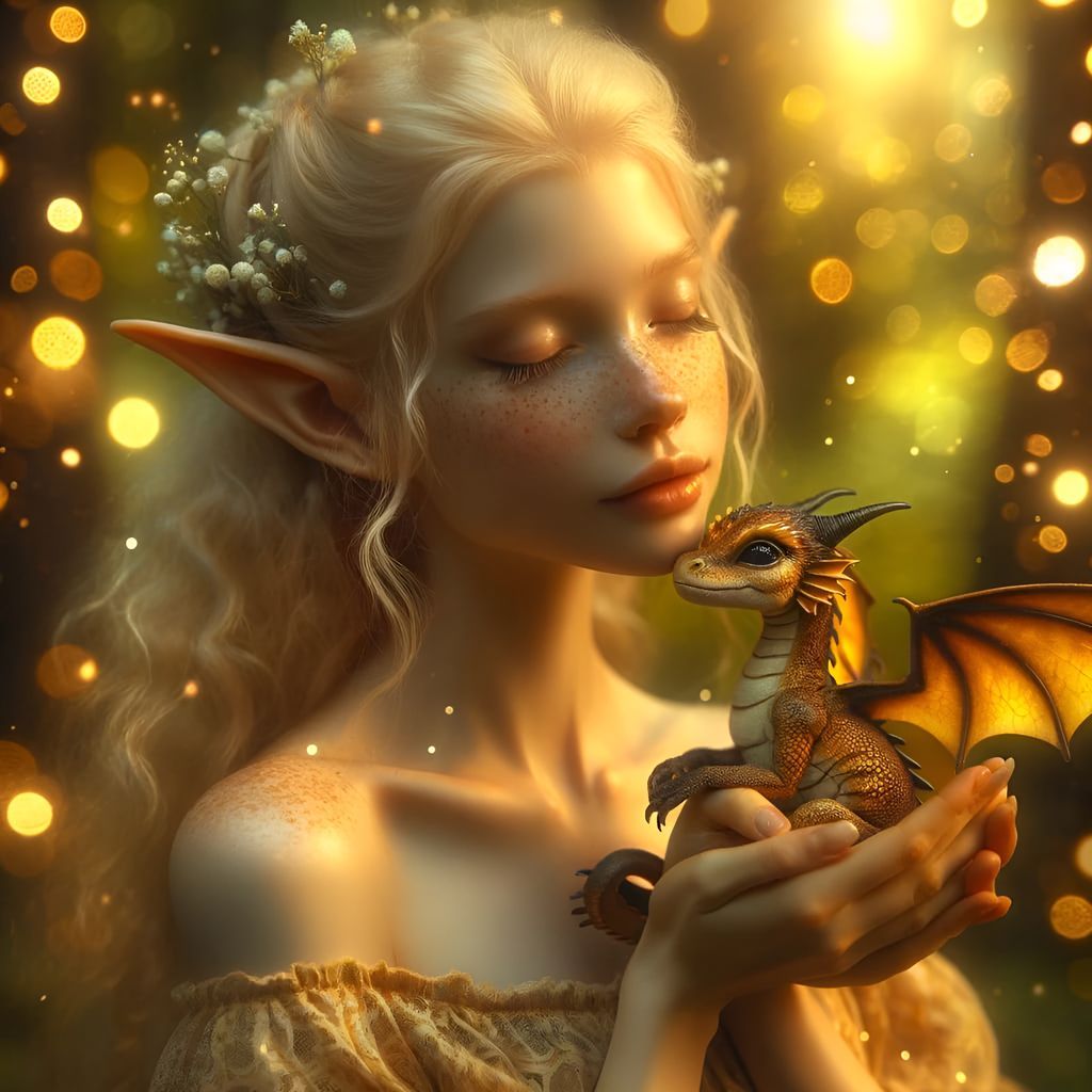 The Forest Nymph and Her Dragonling