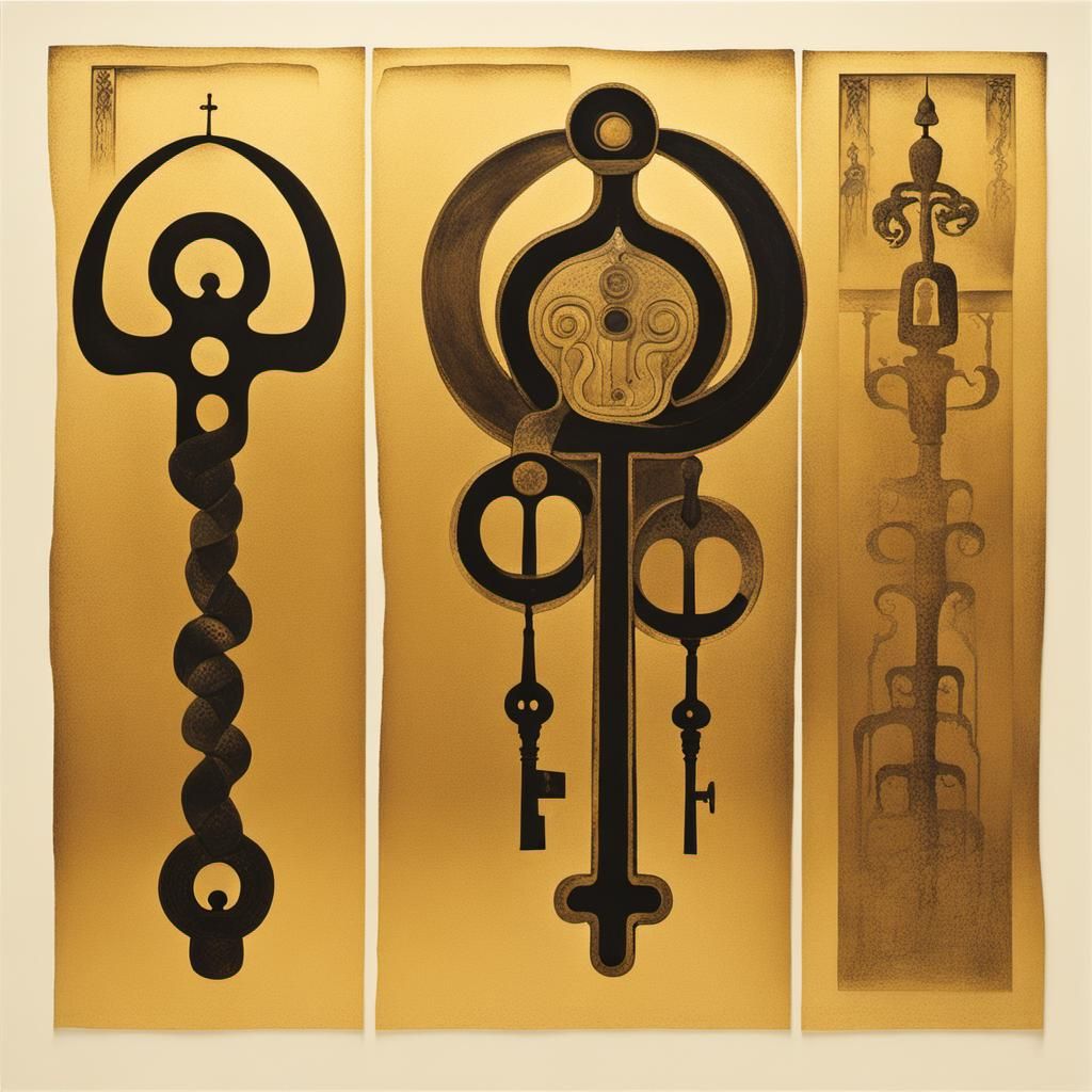 Sacral keys and giant snake 
Keys by Andrei Rublev and Salva...
