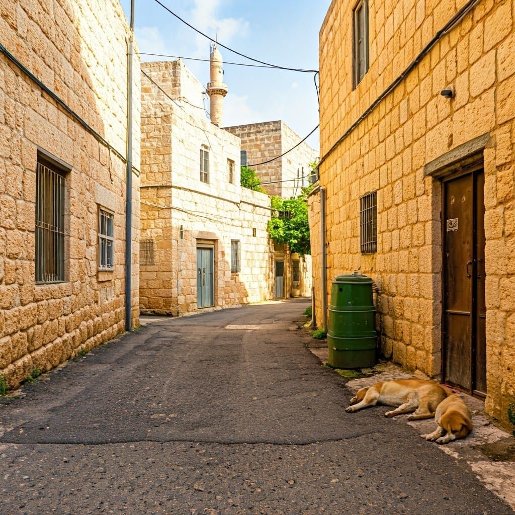 A Quaint Israeli Village in Golden Light