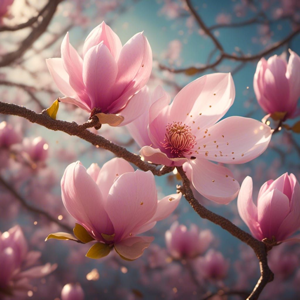 Saucer Magnolia blooms